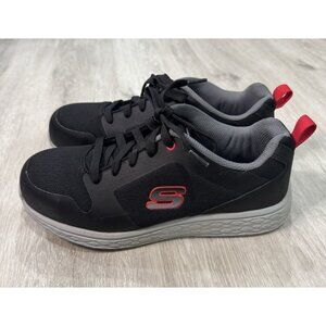 Skechers Work Safety Steel Toe Men Shoes CSA Approved Black Red Size 8